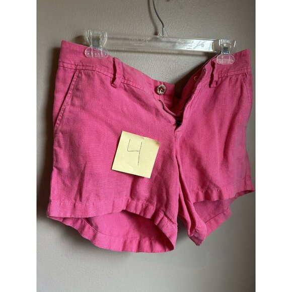 Lilly Pulitzer The Calla Shorts Womens Size 6 Hot Pink Barbie 100% Linen Summer - Picture 11 of 11